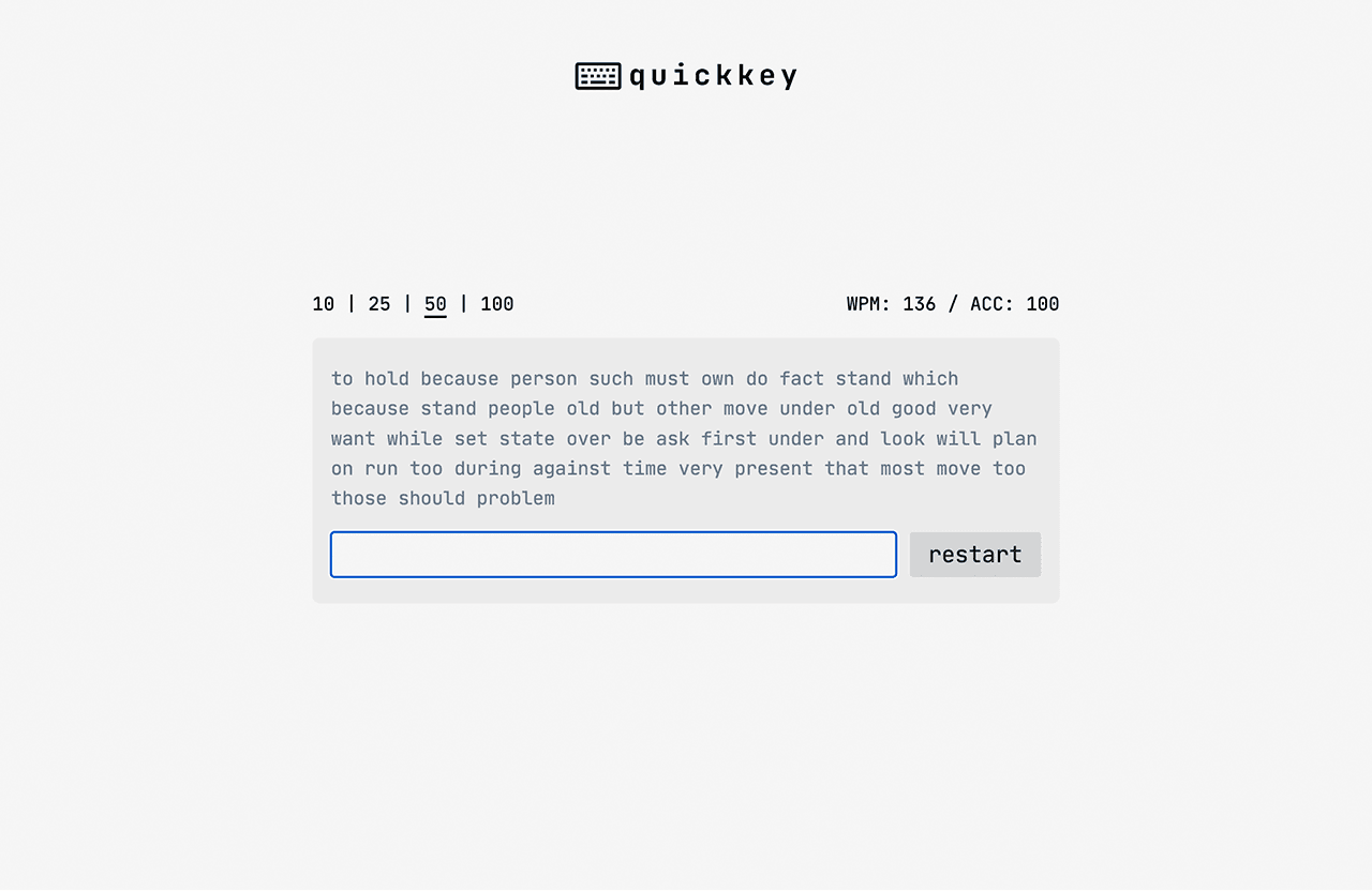 Quickkey Typing Test